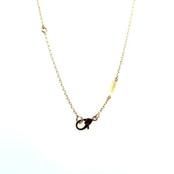 18 Karat Yellow Gold Diamond Cut Quatrefoil Pendant Length 18