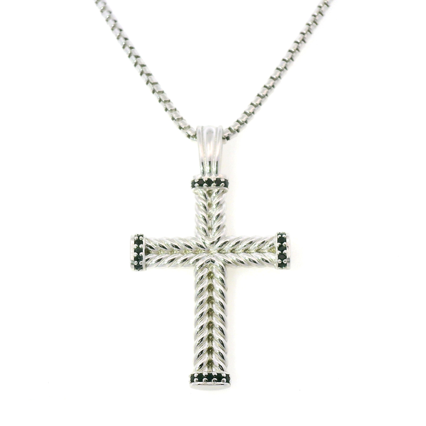 Men’s Sterling Silver Cross Pendant with Rolo Chain – 20” Venus Jewelers Somerset, NJ