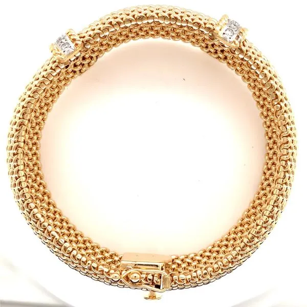 14Kt Yellow Gold Mesh Bracelet Image 2 Venus Jewelers Somerset, NJ