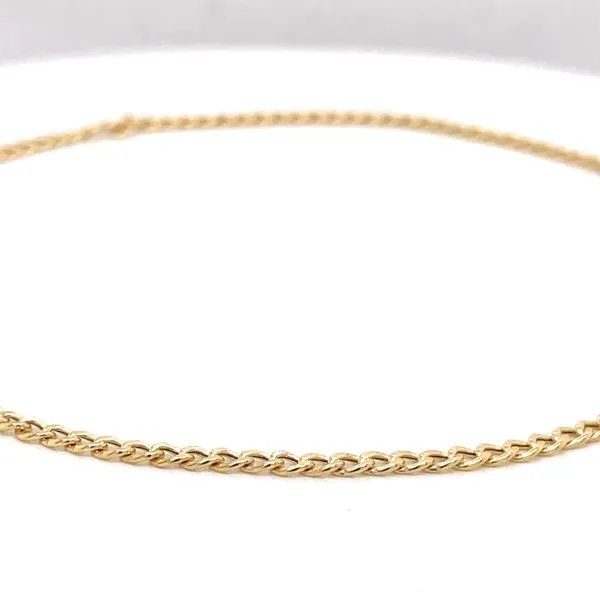 14kt Yellow Gold CurbLlink 10-Inch Long Anklet Venus Jewelers Somerset, NJ