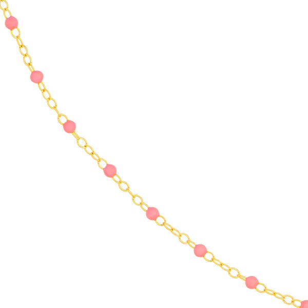 Baby Pink Enamel Drop 14k Gold Bracelet Image 2 Venus Jewelers Somerset, NJ