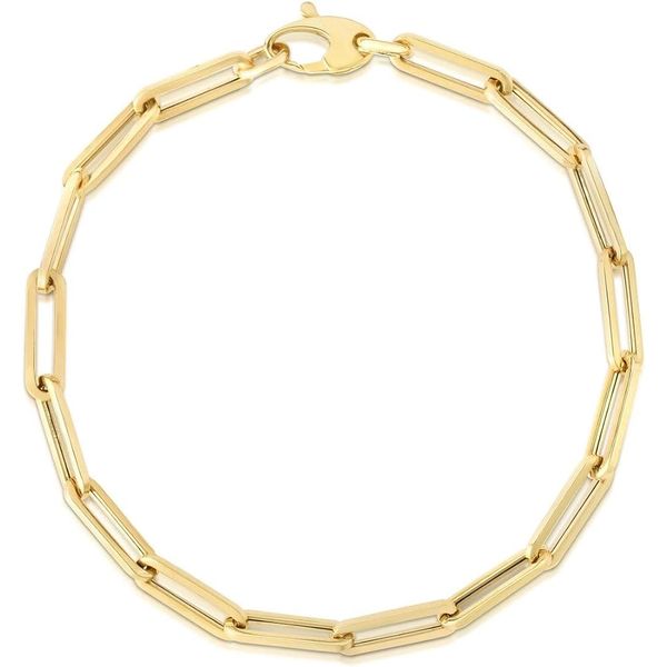 14 Karat Yellow Gold Paperclip Bracelet Venus Jewelers Somerset, NJ