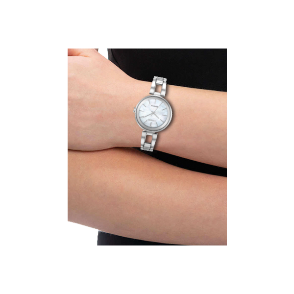 Citizen Axiom – White Mother-of-Pearl Dial, Stainless Steel, Eco-Drive Image 4 Venus Jewelers Somerset, NJ