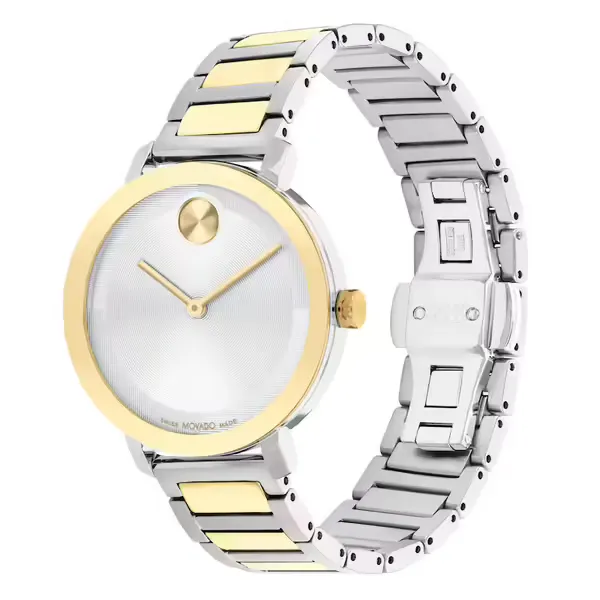 Lady’s Movado Two-Tone Stainless Steel Dress Watch – Deployment Clasp Image 2 Venus Jewelers Somerset, NJ