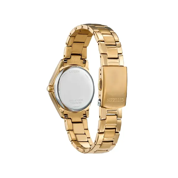 Citizen Crystal – Champagne Dial, Yellow Stainless Steel, Eco-Drive Image 3 Venus Jewelers Somerset, NJ