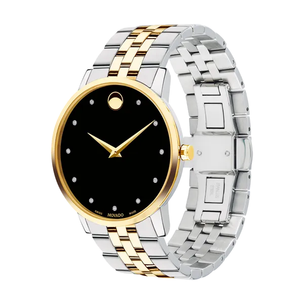 Lady’s Two-Tone Movado Museum Classic Watch – Stainless Steel Bracelet, Deployment Clasp Image 2 Venus Jewelers Somerset, NJ