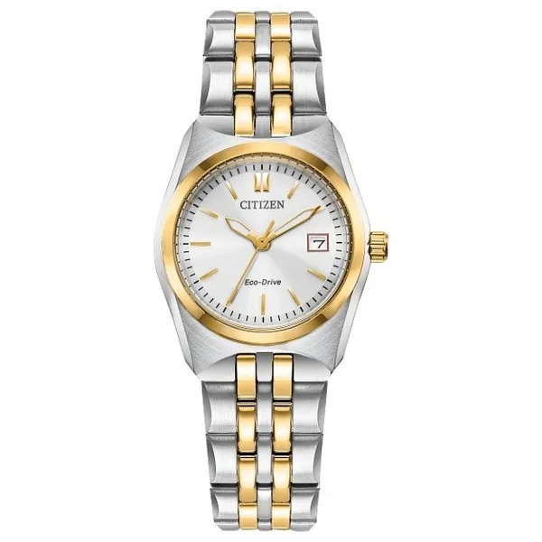 Citizen Corso Women’s Two-Tone Stainless Steel Watch – White Dial with Date Venus Jewelers Somerset, NJ