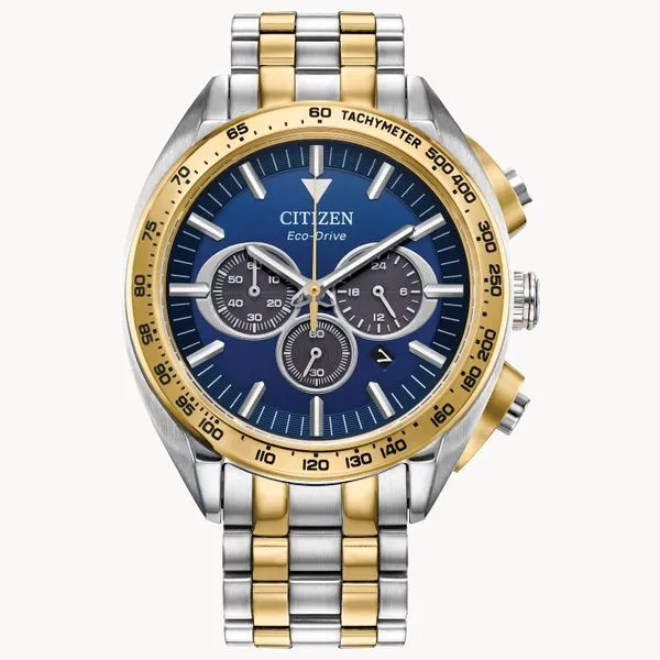 Men's Citizen Two-Tone Blue Chronograph Watch Venus Jewelers Somerset, NJ
