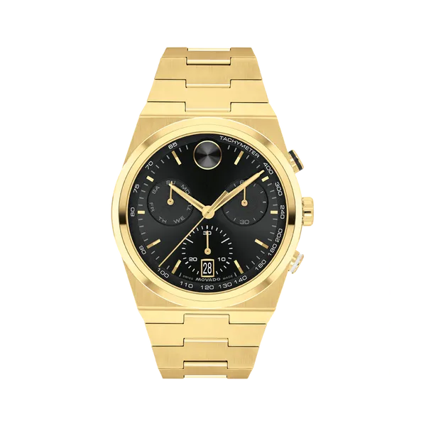 Movado BOLD Quest Chronograph – Yellow Stainless Steel, 42mm Venus Jewelers Somerset, NJ
