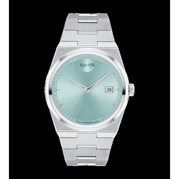 Movado Bold Quest – Seafoam Blue Dial, Stainless Steel, 40mm Venus Jewelers Somerset, NJ