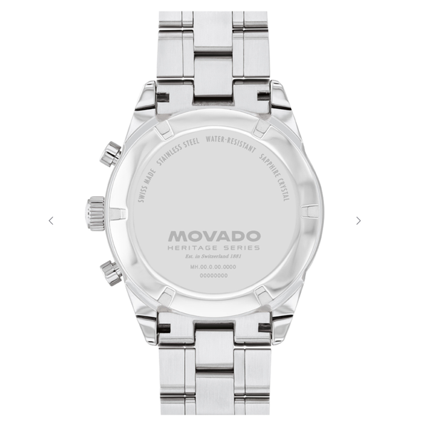 Movado Heritage Calendoplan S Chronograph Men's Stainless Steel Watch Image 3 Venus Jewelers Somerset, NJ