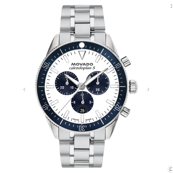 Movado Heritage Calendoplan S Chronograph Men's Stainless Steel Watch Venus Jewelers Somerset, NJ
