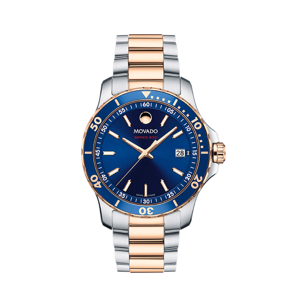 Movado Series 800 Rose & White Stainless Steel Men's Watch Venus Jewelers Somerset, NJ