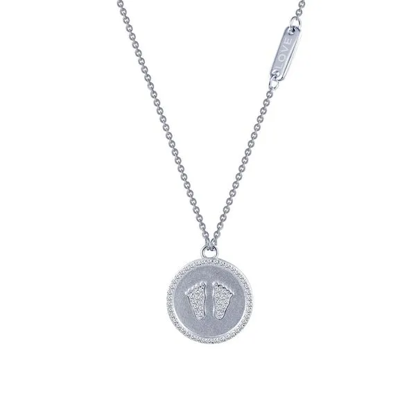 Silver Baby Feet Disc Necklace Venus Jewelers Somerset, NJ