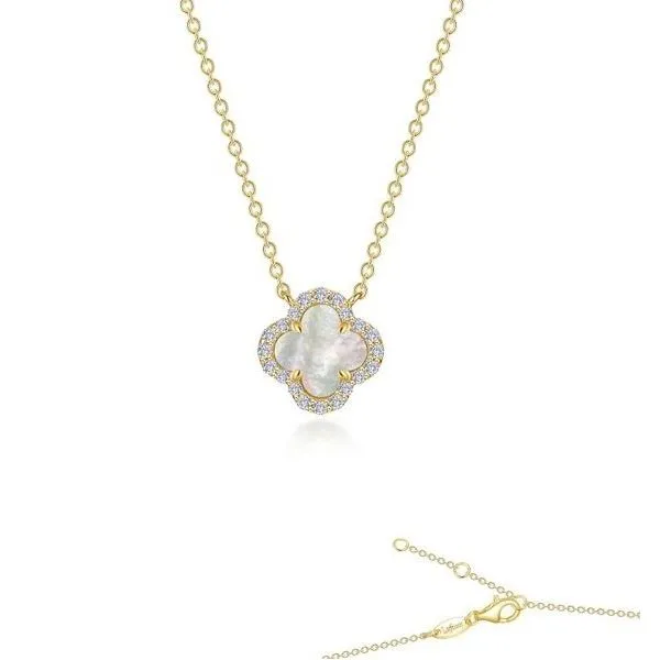 Yellow Gold-Plated Sterling Silver Halo Necklace – 0.49ctw Round Cubic Zirconia (20