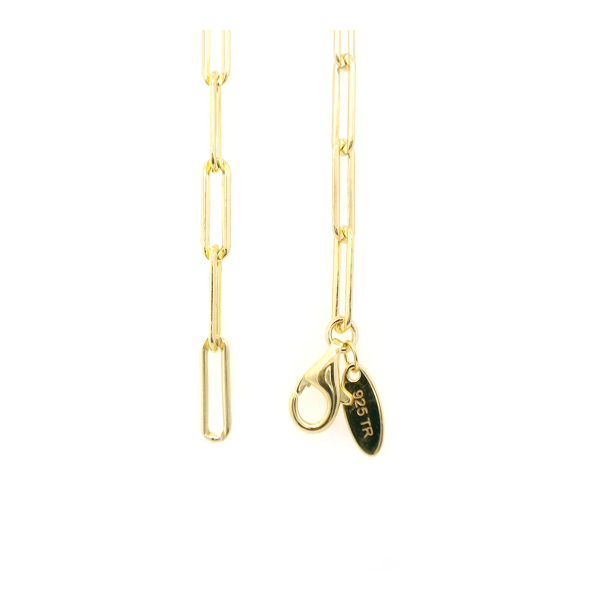 Yellow Gold Plated Sterling Silver Paperclip Chain Image 2 Venus Jewelers Somerset, NJ