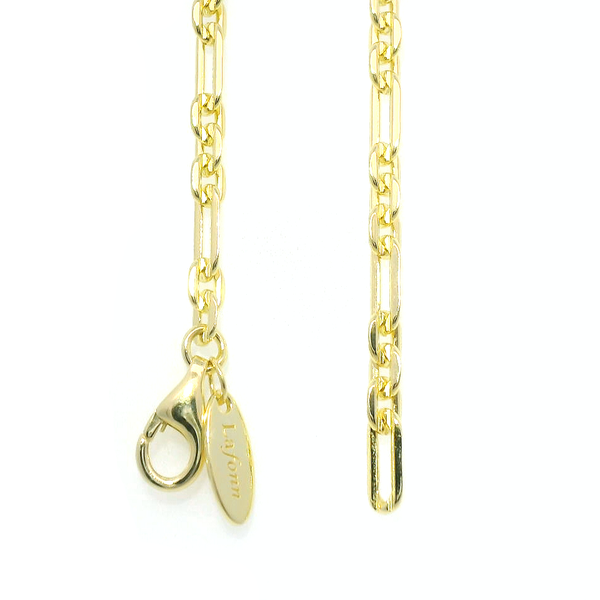 Yellow Gold Plated Sterling Silver Alternating Elongated And Round Curb Link Chain Image 2 Venus Jewelers Somerset, NJ