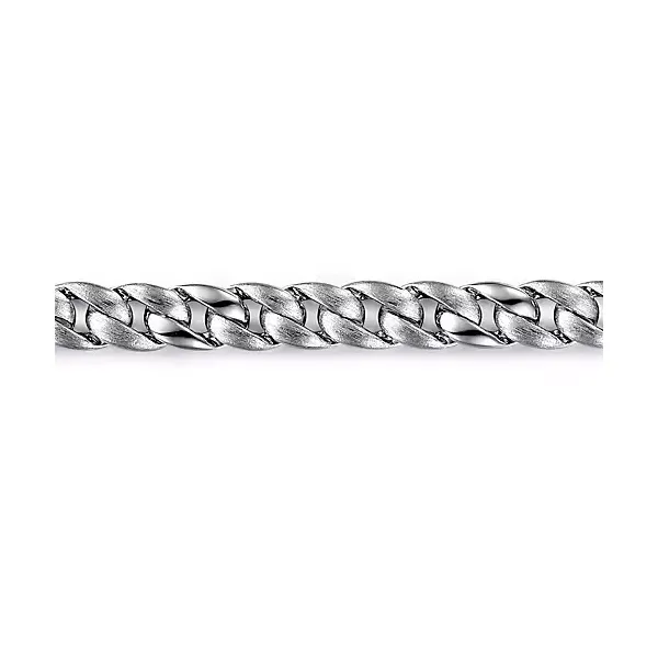 925 Sterling Silver Flat Heavy Chain Bracelet Image 2 Venus Jewelers Somerset, NJ