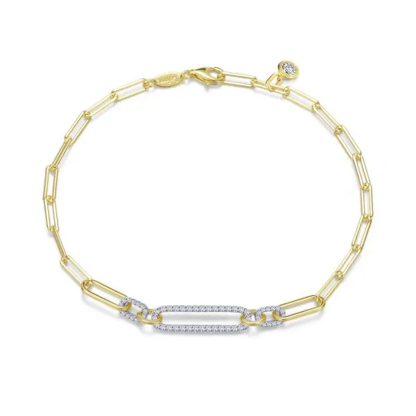LaFonn Two-tone Sterling Silver Plated With Gold Paperclip Bracelet Venus Jewelers Somerset, NJ