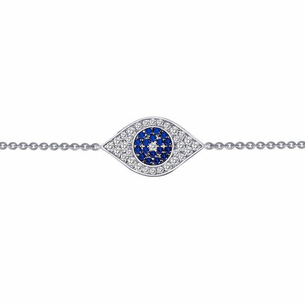 Sterling Silver Lab Created Sapphire and CZ Evil Eye Bracelet Venus Jewelers Somerset, NJ