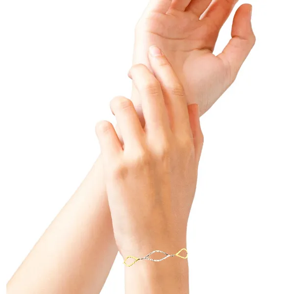 Two-Tone Sterling Silver Fancy Link Bracelet – 7.5