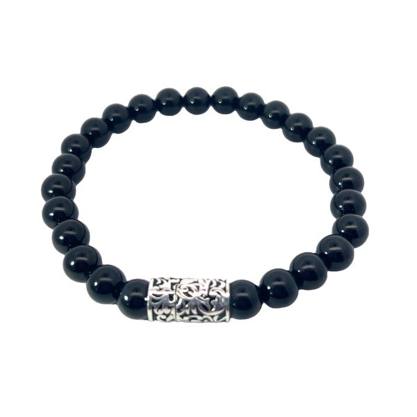 Sterling Silver Bead Bracelet with Black Agate Venus Jewelers Somerset, NJ
