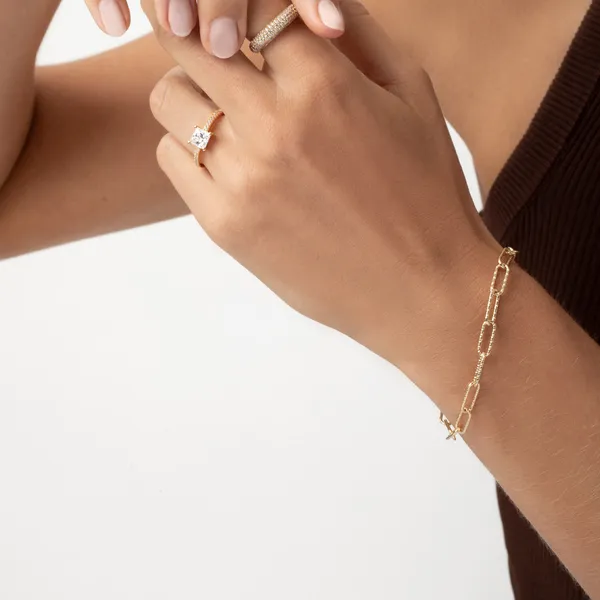 18K Yellow Gold-Plated Sterling Silver Link Bracelet – 7