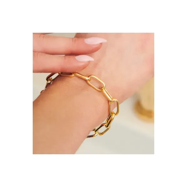 18K Gold-Plated Sterling Silver Chain Bracelet – Hand-Finished in Italy Image 2 Venus Jewelers Somerset, NJ