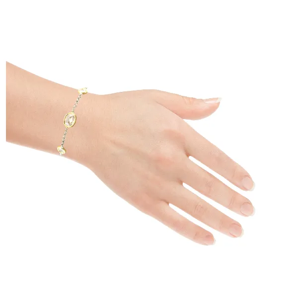 18K Gold Over Sterling Silver CZ Bracelet with Milgrain Bezels – Adjustable Fit Image 2 Venus Jewelers Somerset, NJ