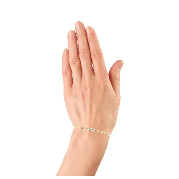 Two-Tone 18K Gold Over Sterling Silver Paperclip Bracelet – 6.75