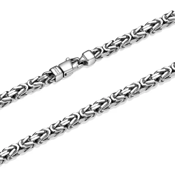 Men’s Sterling Silver Fancy Link Bracelet – White Rhodium Finish (8.5