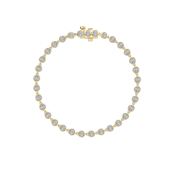 Gold-Plated Sterling Silver Bezel Strand Bracelet – 6.8” Venus Jewelers Somerset, NJ