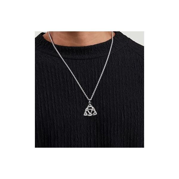 Men’s Sterling Silver Celtic Knot Pendant Image 3 Venus Jewelers Somerset, NJ