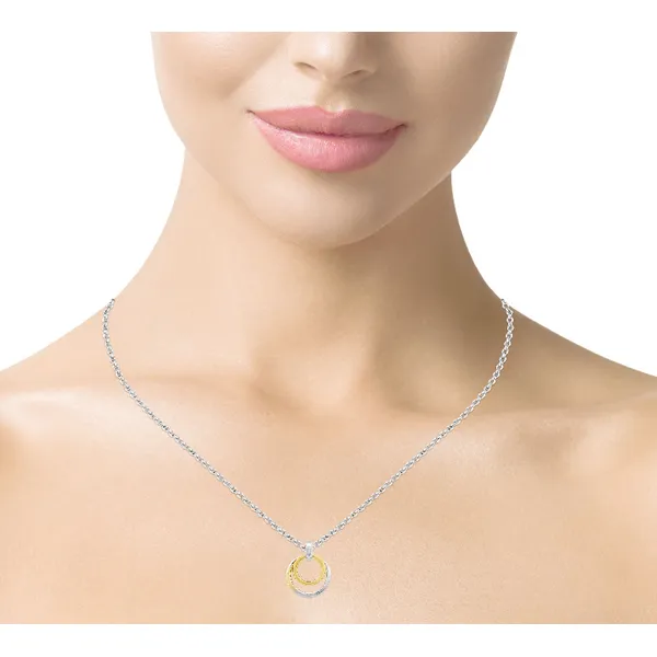 Gold-Plated Sterling Silver Circle Drop Pendant – 17