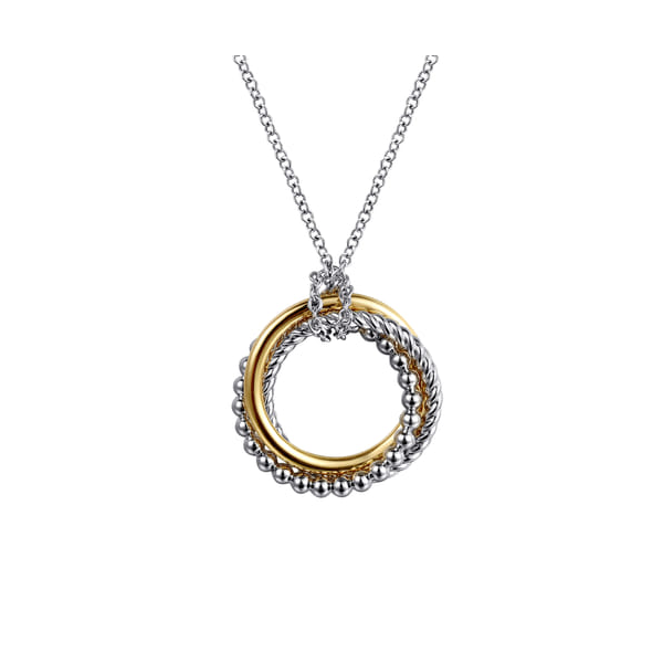Sterling Silver & 14K Yellow Gold Rope Pendant Necklace Venus Jewelers Somerset, NJ