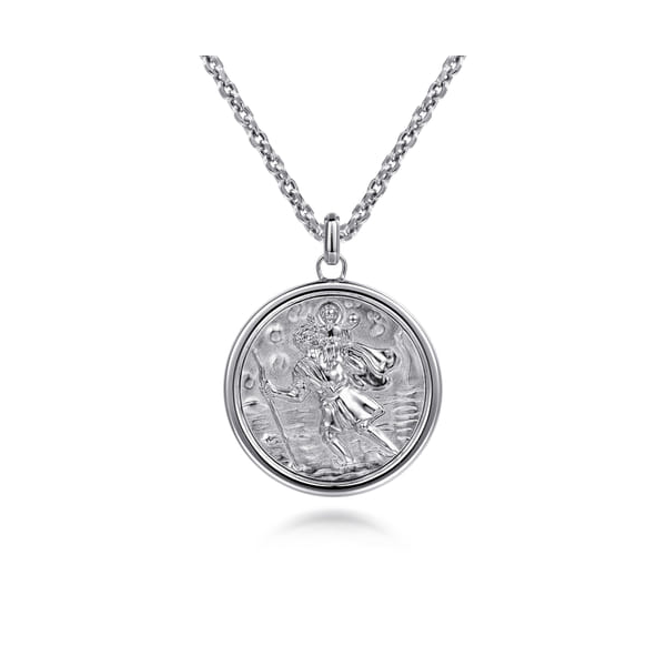 Sterling Silver St. Christopher Pendant Necklace Venus Jewelers Somerset, NJ