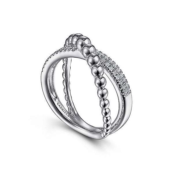 Sterling Silver White Sapphire Bujukan Criss Cross Ring Image 2 Venus Jewelers Somerset, NJ