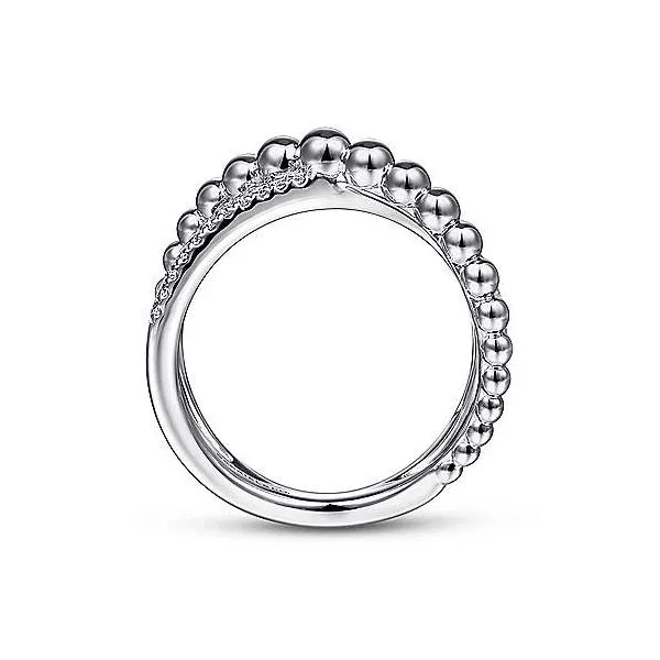 Sterling Silver White Sapphire Bujukan Criss Cross Ring Image 3 Venus Jewelers Somerset, NJ