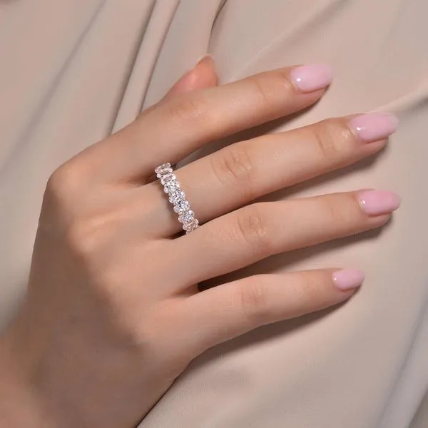 Lafonn Silver Eternity Band Image 2 Venus Jewelers Somerset, NJ