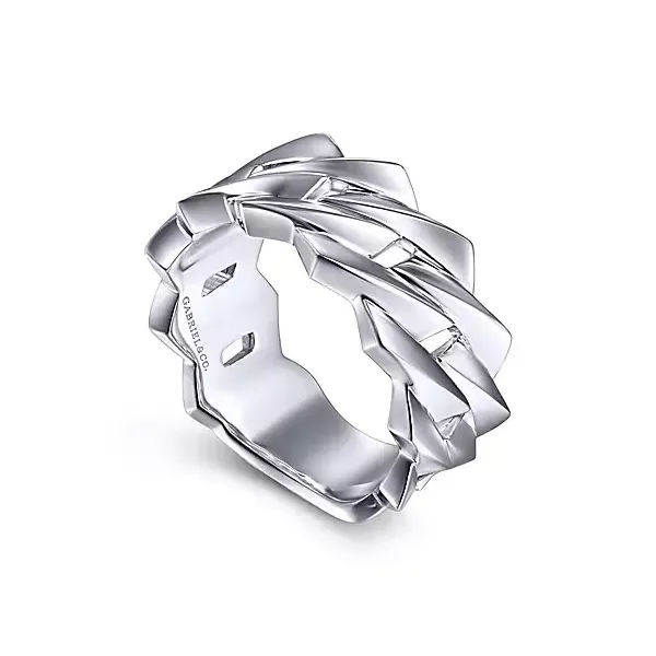 Sterling Silver Contemporary Men's Ring Image 4 Venus Jewelers Somerset, NJ