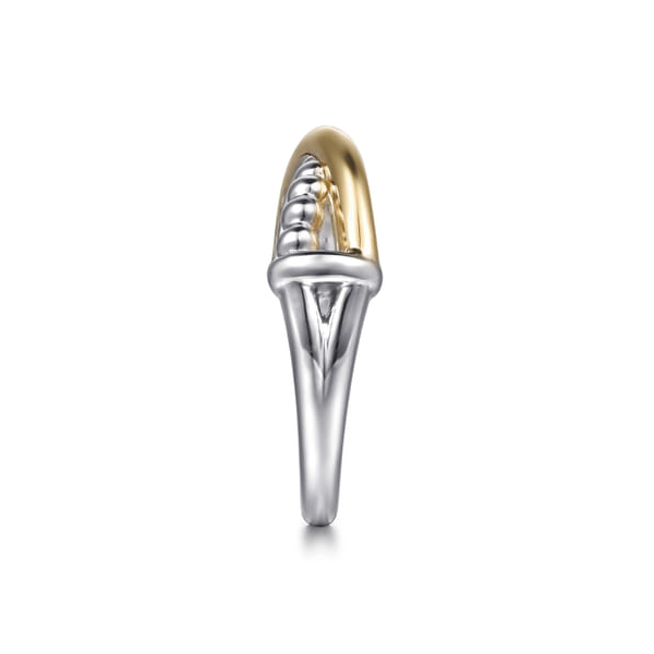 Two-Tone Criss Cross Ring in 14K Yellow Gold & Sterling Silver Image 3 Venus Jewelers Somerset, NJ