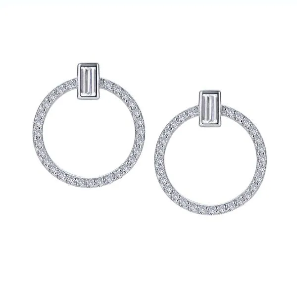 Lady's White Sterling Silver  CZ Drop Earrings Venus Jewelers Somerset, NJ