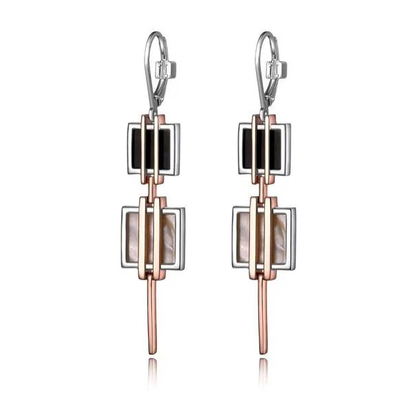 Sterling Silver Onyx and Mother of Pearl Earrings Venus Jewelers Somerset, NJ