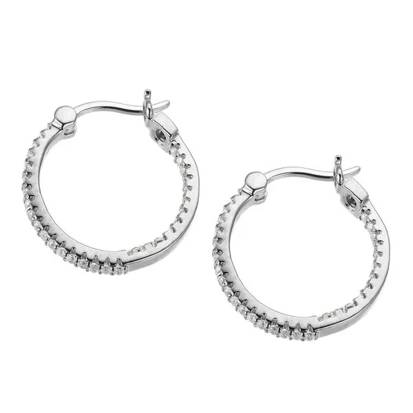 Sterling Silver Small Hoop Cubic Zirconia Earrings Venus Jewelers Somerset, NJ