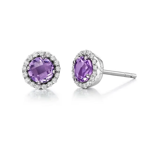 Sterling Silver Amethyst Birthstone Stud Earrings Venus Jewelers Somerset, NJ