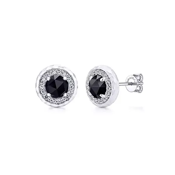 Sterling Silver Black Onyx and White Sapphire Studs Venus Jewelers Somerset, NJ