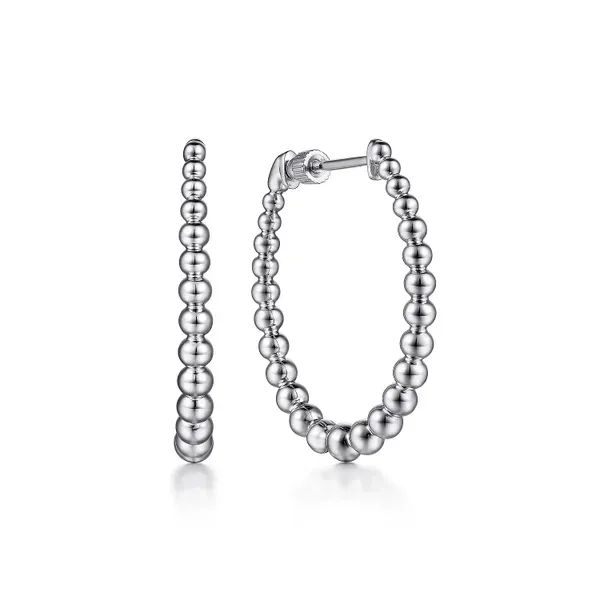 Gabriel & Co Sterling Silver Medium Bujukan Hoop Earrings Venus Jewelers Somerset, NJ