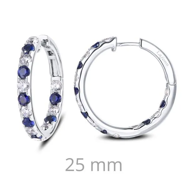 Lafonn Sterling Silver Earrings With CZ Diamonds And Lab-Grown Sapphires Venus Jewelers Somerset, NJ