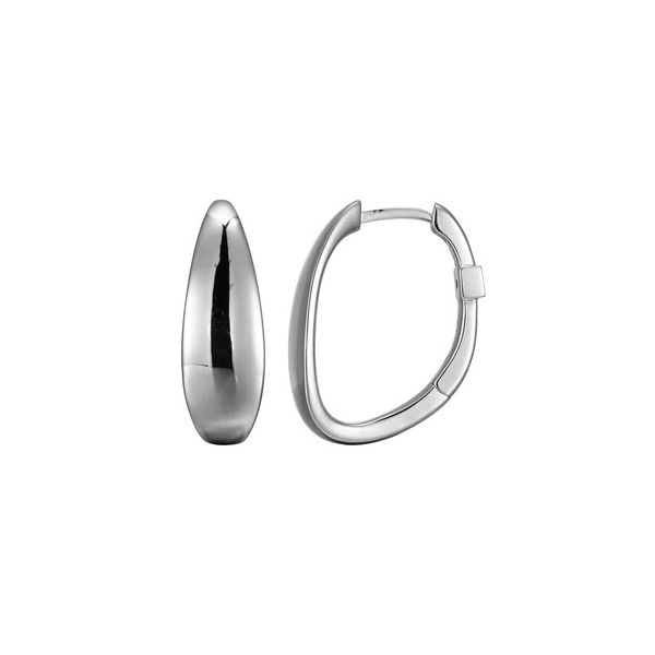 Lady's White Sterling Silver Huggie Earrings – Classic Everyday Style Venus Jewelers Somerset, NJ