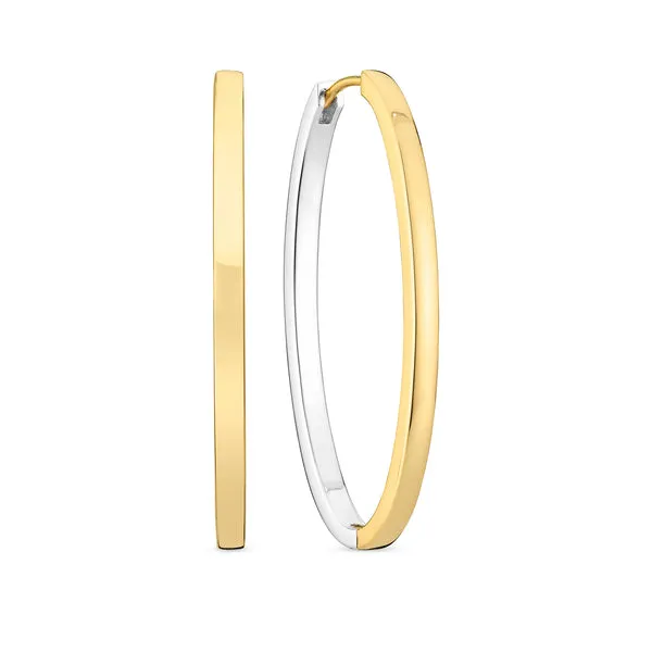 Two-Tone Sterling Silver Hoop Earrings Venus Jewelers Somerset, NJ
